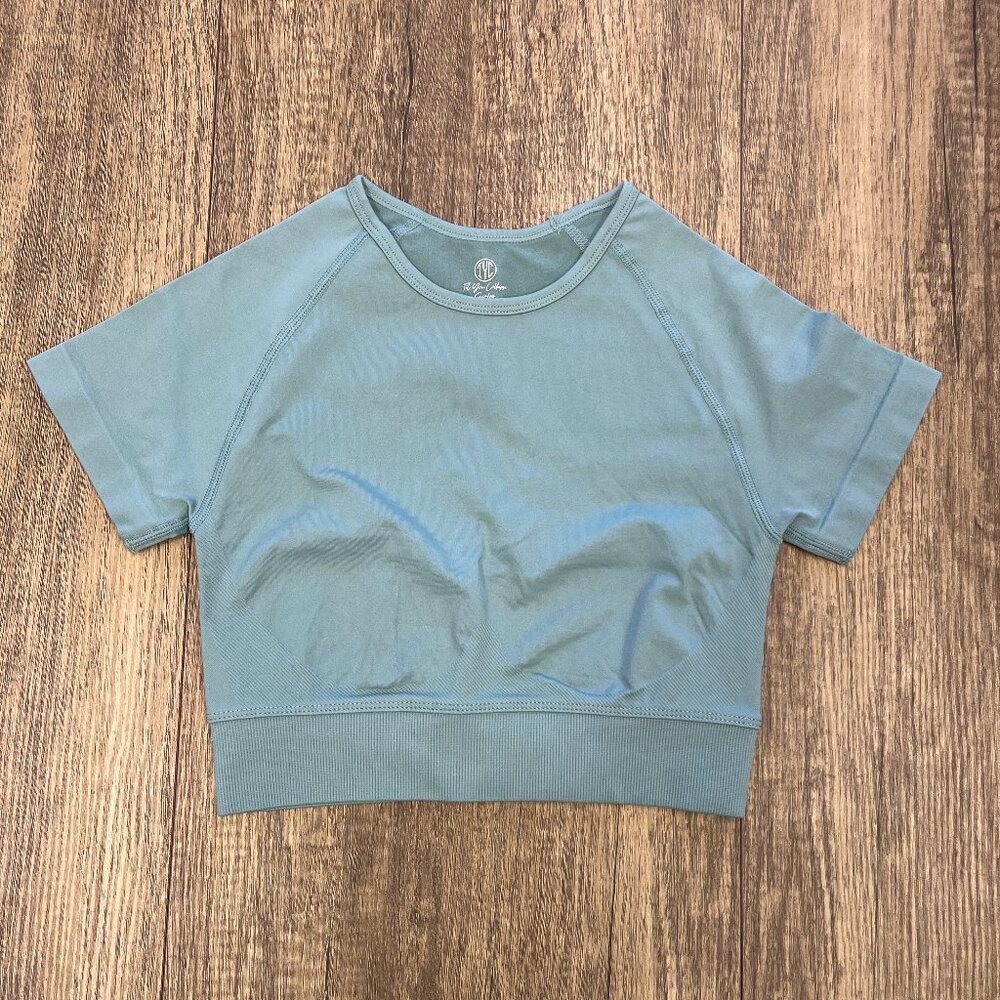 Seamless short sleeve cropped top-mint